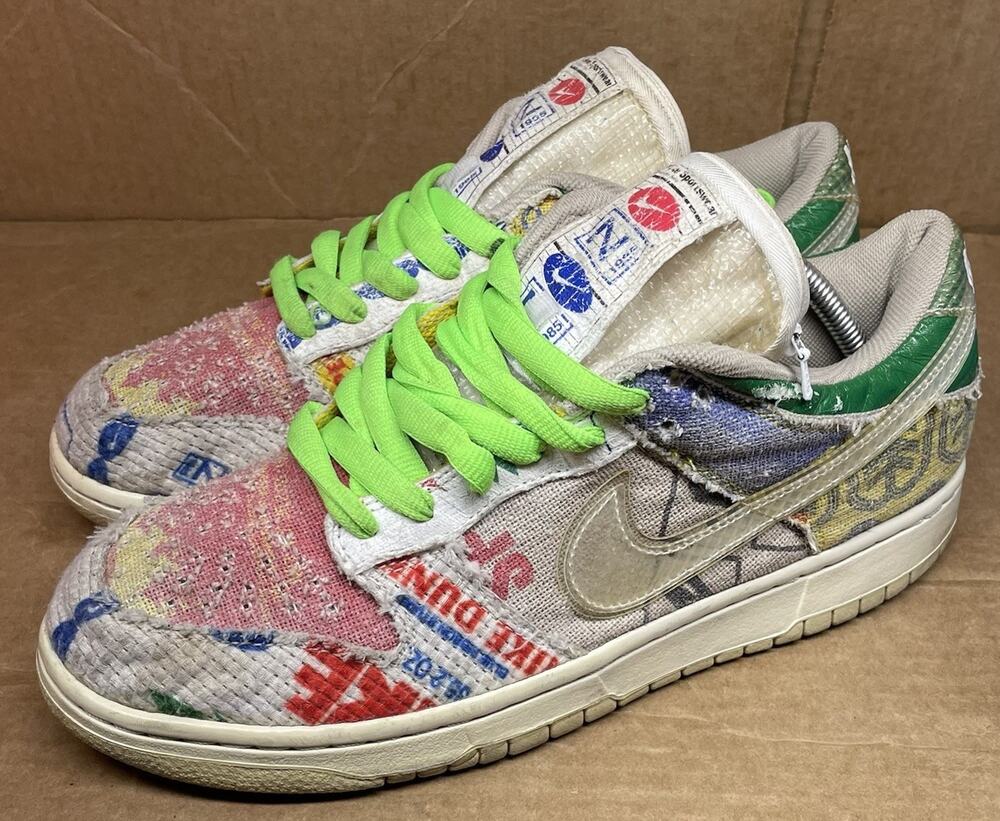 Nike Dunk Low City Market Mens Size 10 Rare Distressed Skate Shoes Fast Ship